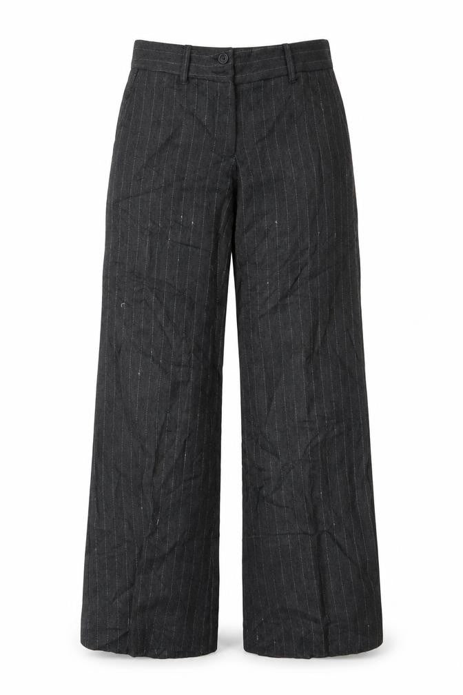 H&M Womens Grey Striped  Trousers  Size 38 L28 in
