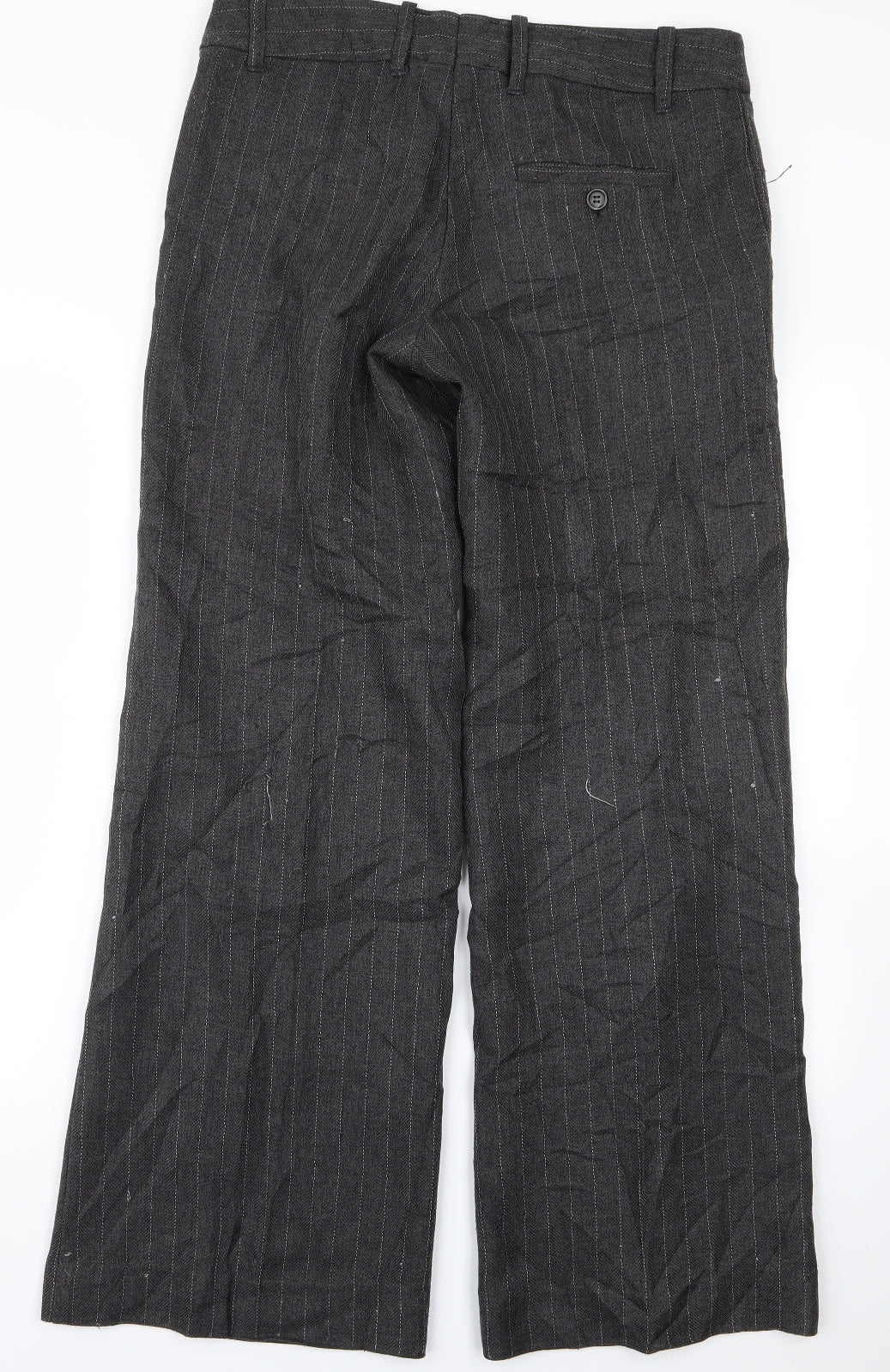 H&M Womens Grey Striped  Trousers  Size 38 L28 in