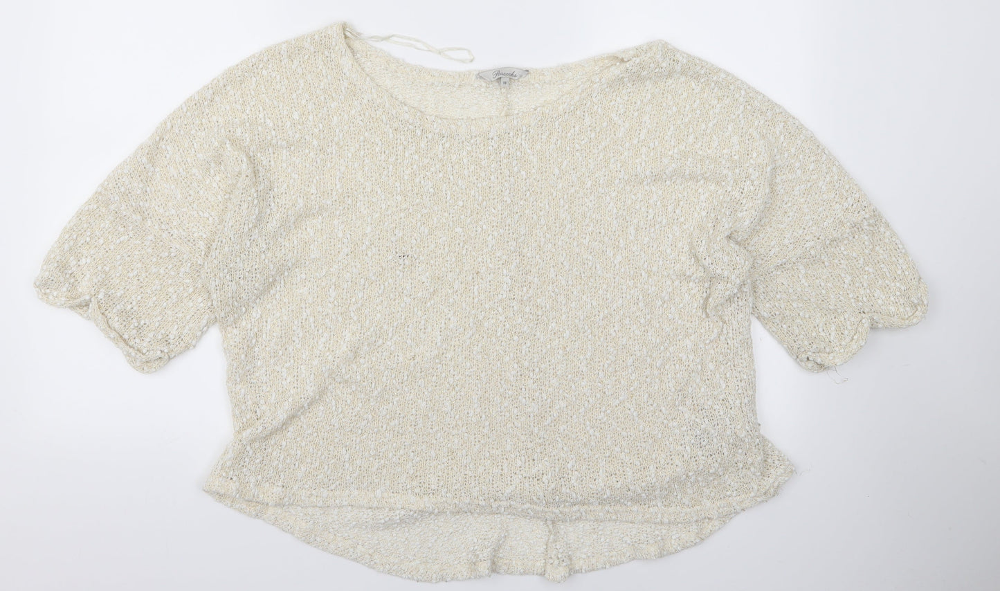 Peacocks Womens White   Pullover Jumper Size 18