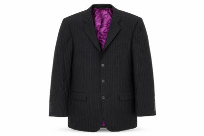 Super 100's  Womens Black Striped  Jacket  Size 10
