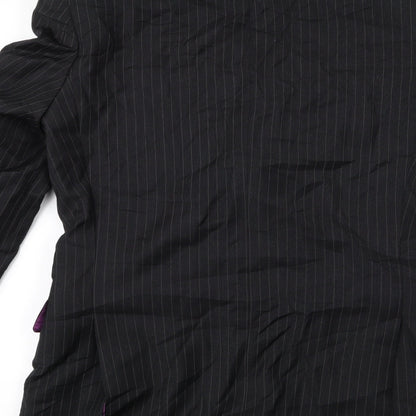Super 100's  Womens Black Striped  Jacket  Size 10