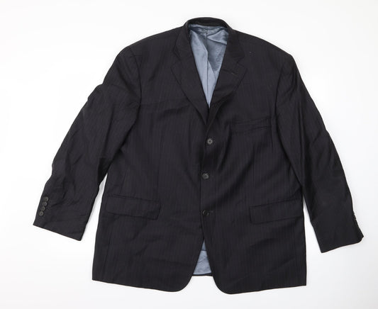 m&s Mens Black Striped  Jacket  Size L