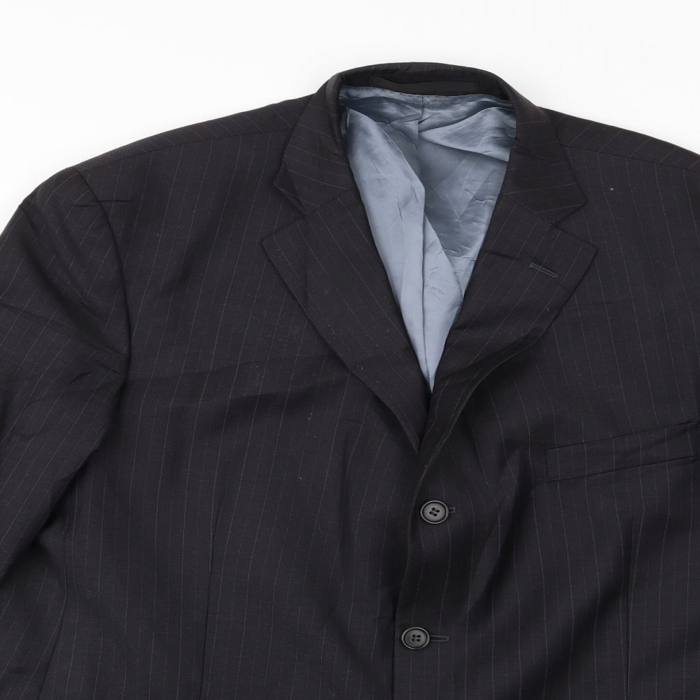 m&s Mens Black Striped  Jacket  Size L