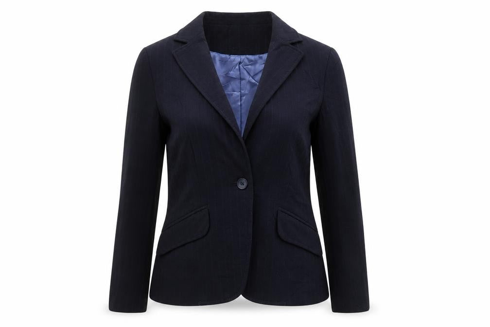 Zona Womens Black Striped  Jacket Blazer Size 10