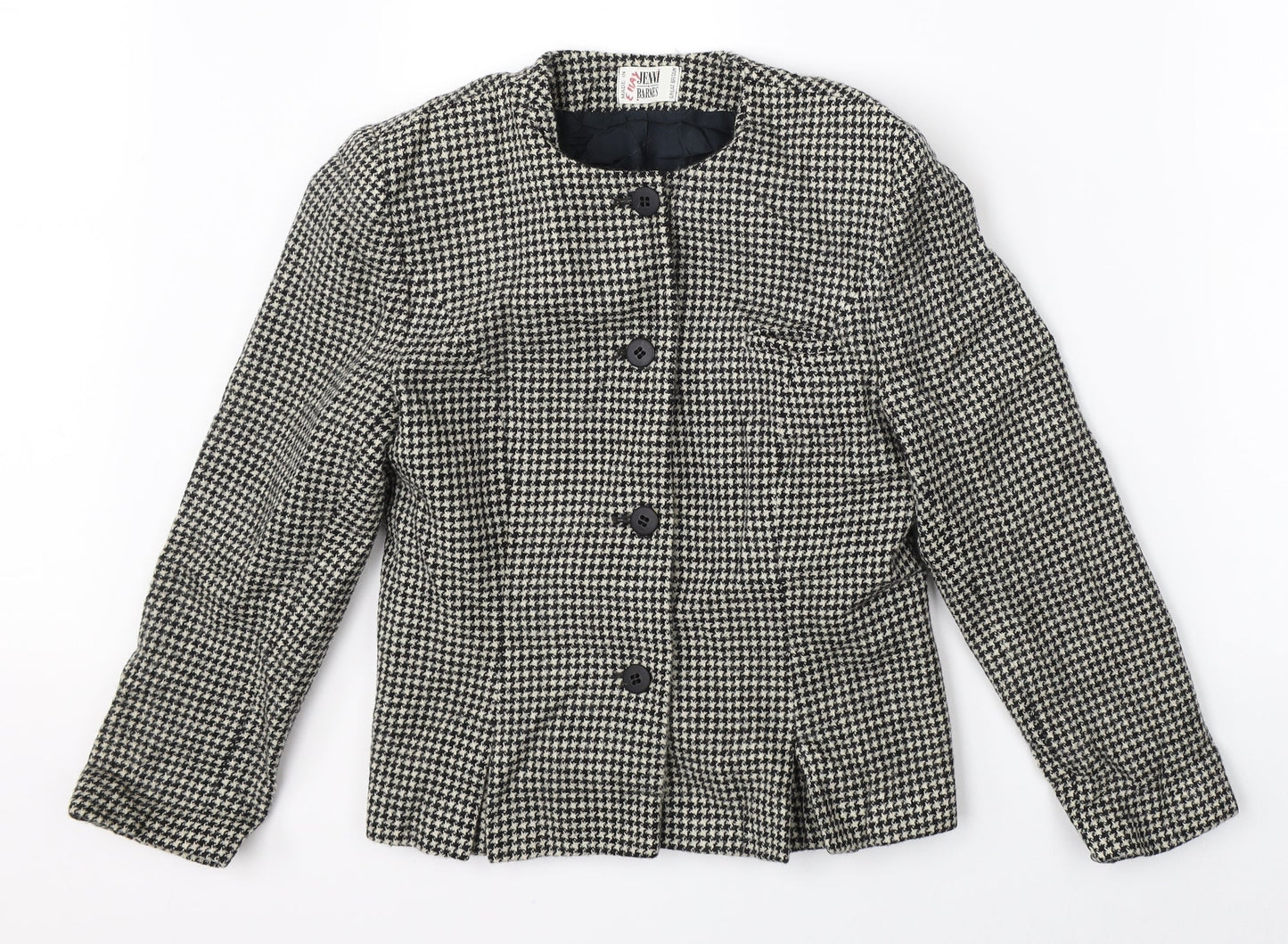 Jenni Barnes Womens Multicoloured Houndstooth  Jacket Blazer Size 12