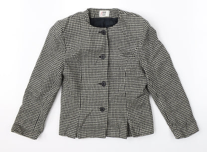 Jenni Barnes Womens Multicoloured Houndstooth  Jacket Blazer Size 12
