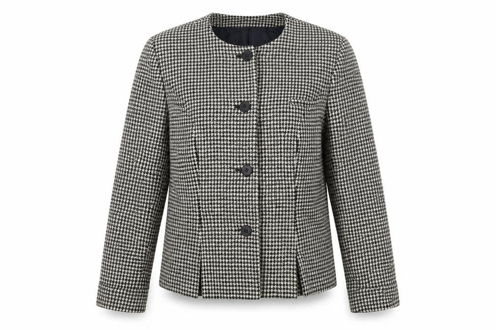 Jenni Barnes Womens Multicoloured Houndstooth  Jacket Blazer Size 12