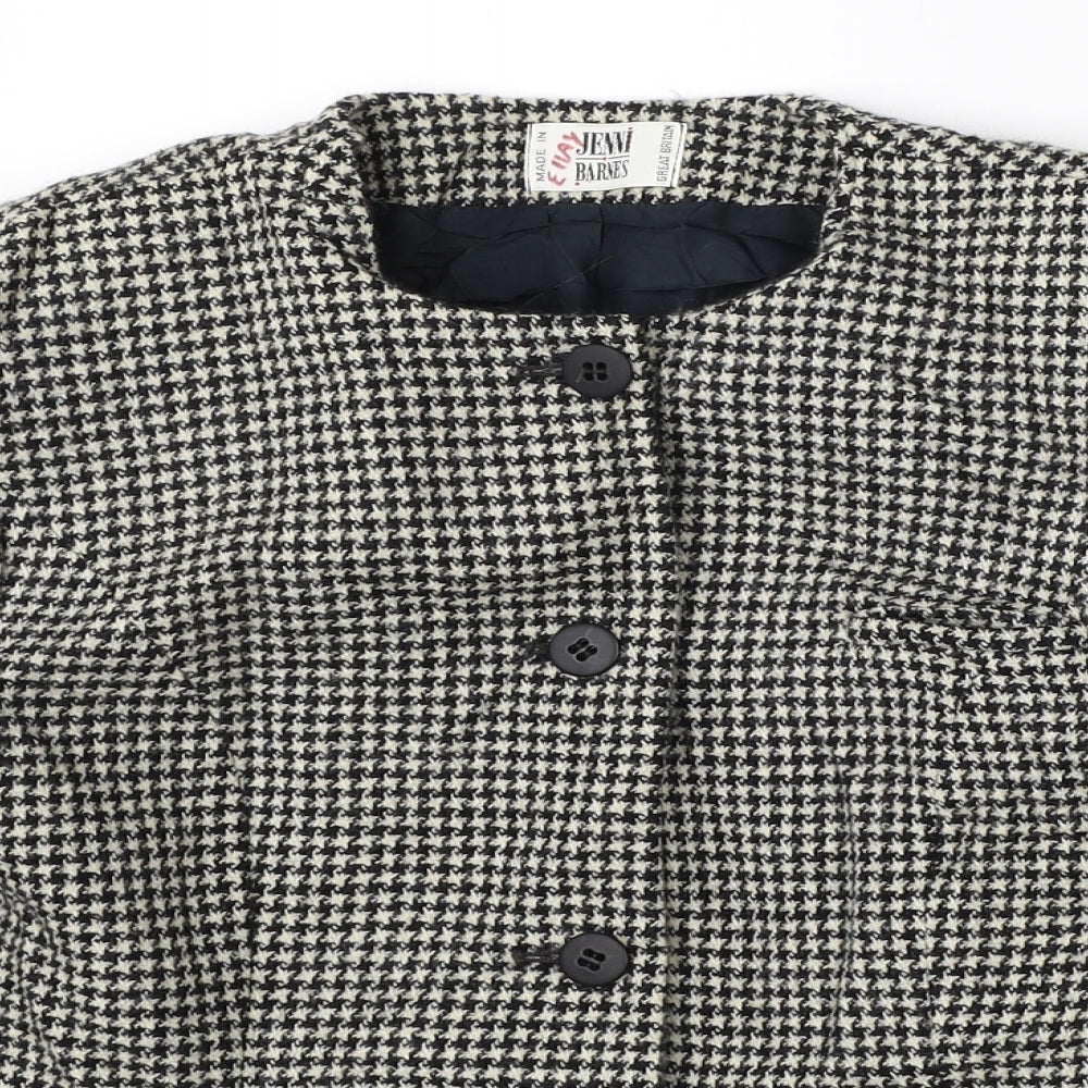 Jenni Barnes Womens Multicoloured Houndstooth  Jacket Blazer Size 12