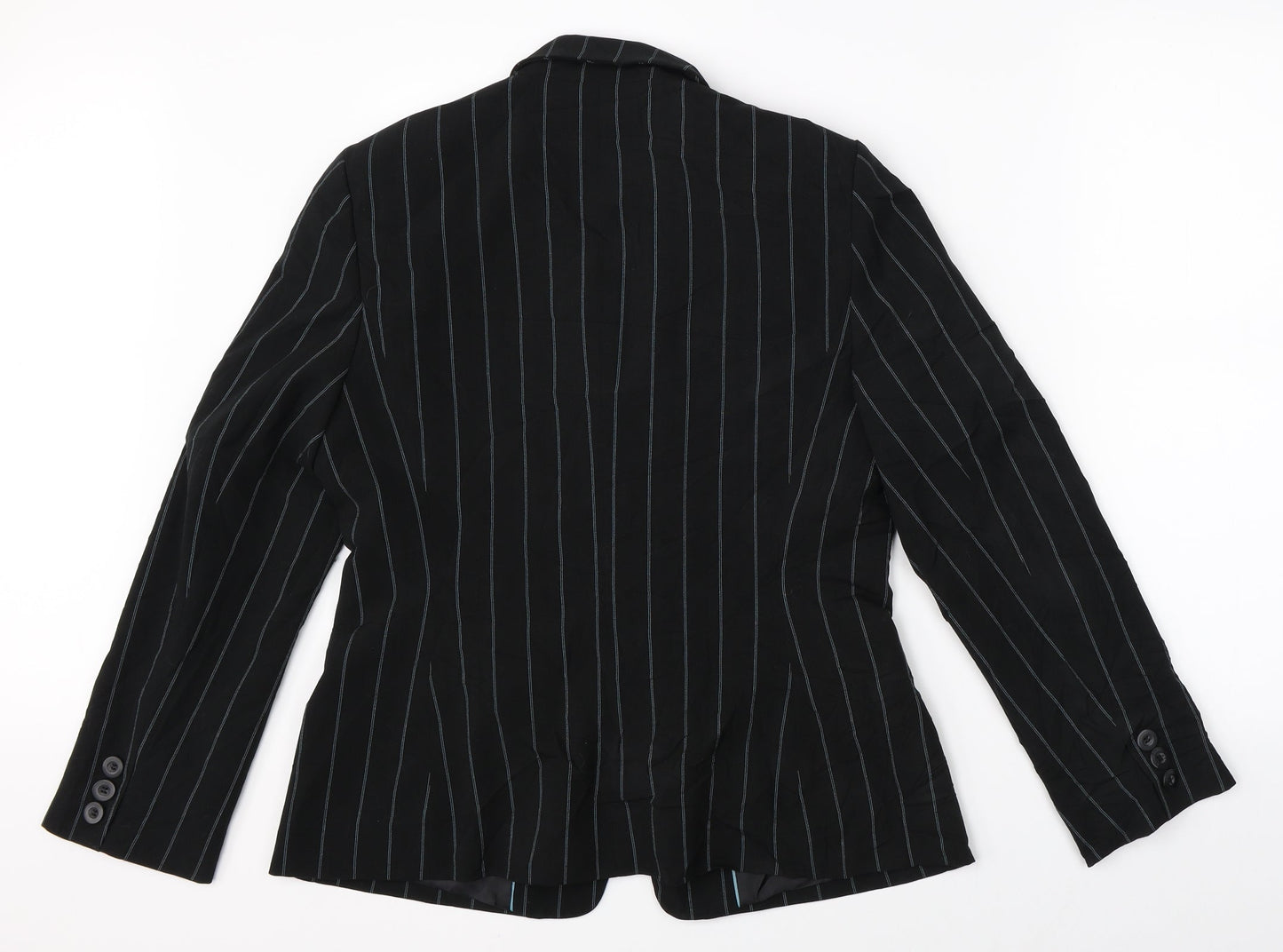 Marks & Spencer Womens Black Striped  Jacket Suit Jacket Size 14