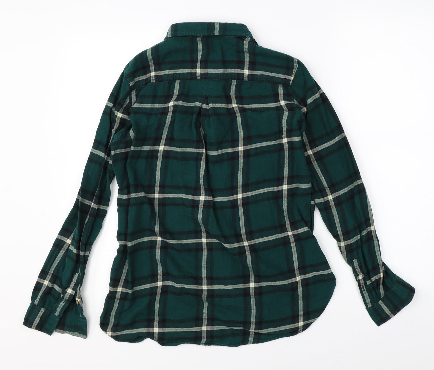 H&M Womens Green Plaid  Basic Button-Up Size 4