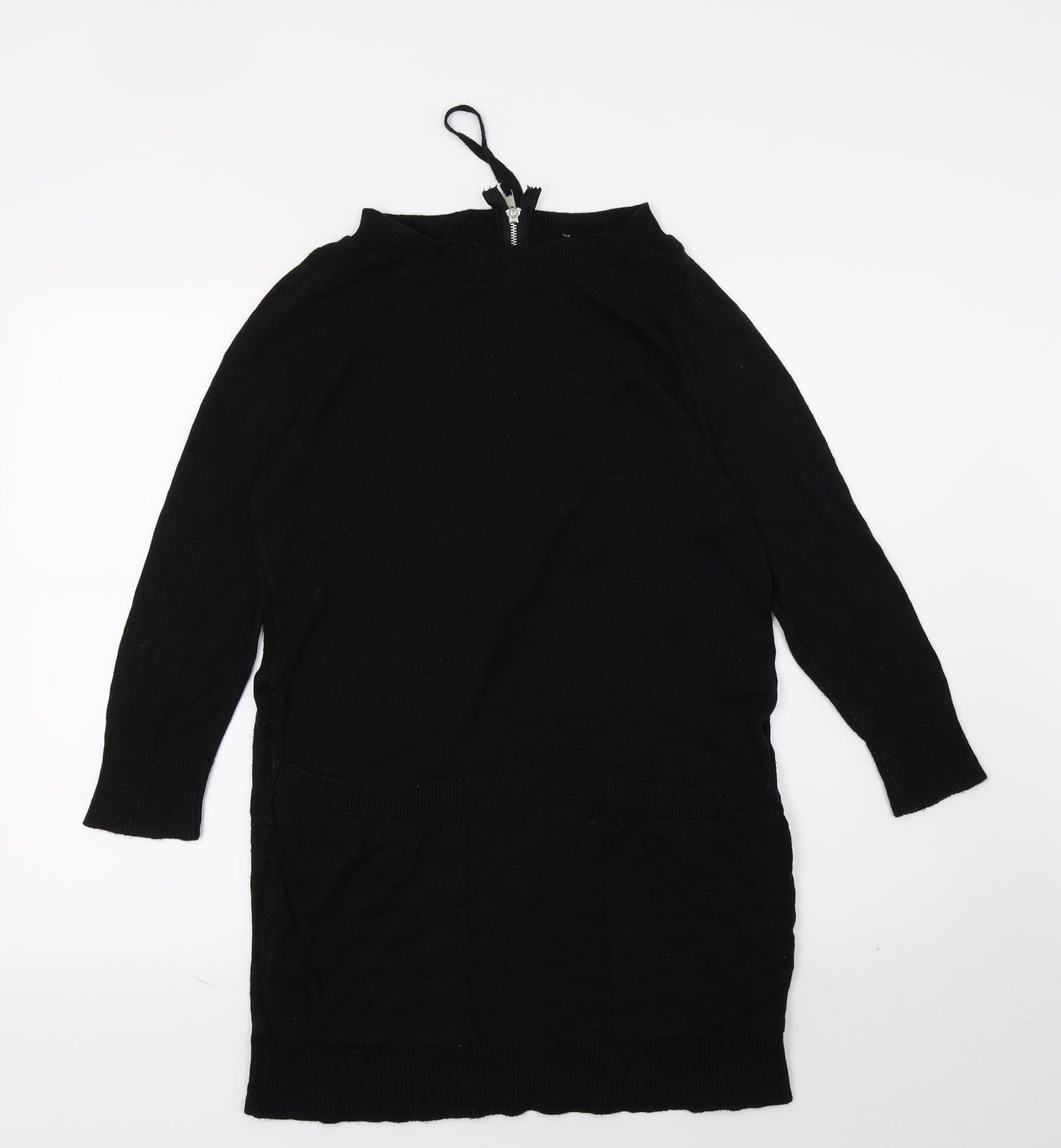 Topshop Womens Black  Knit Pullover Jumper Size 8