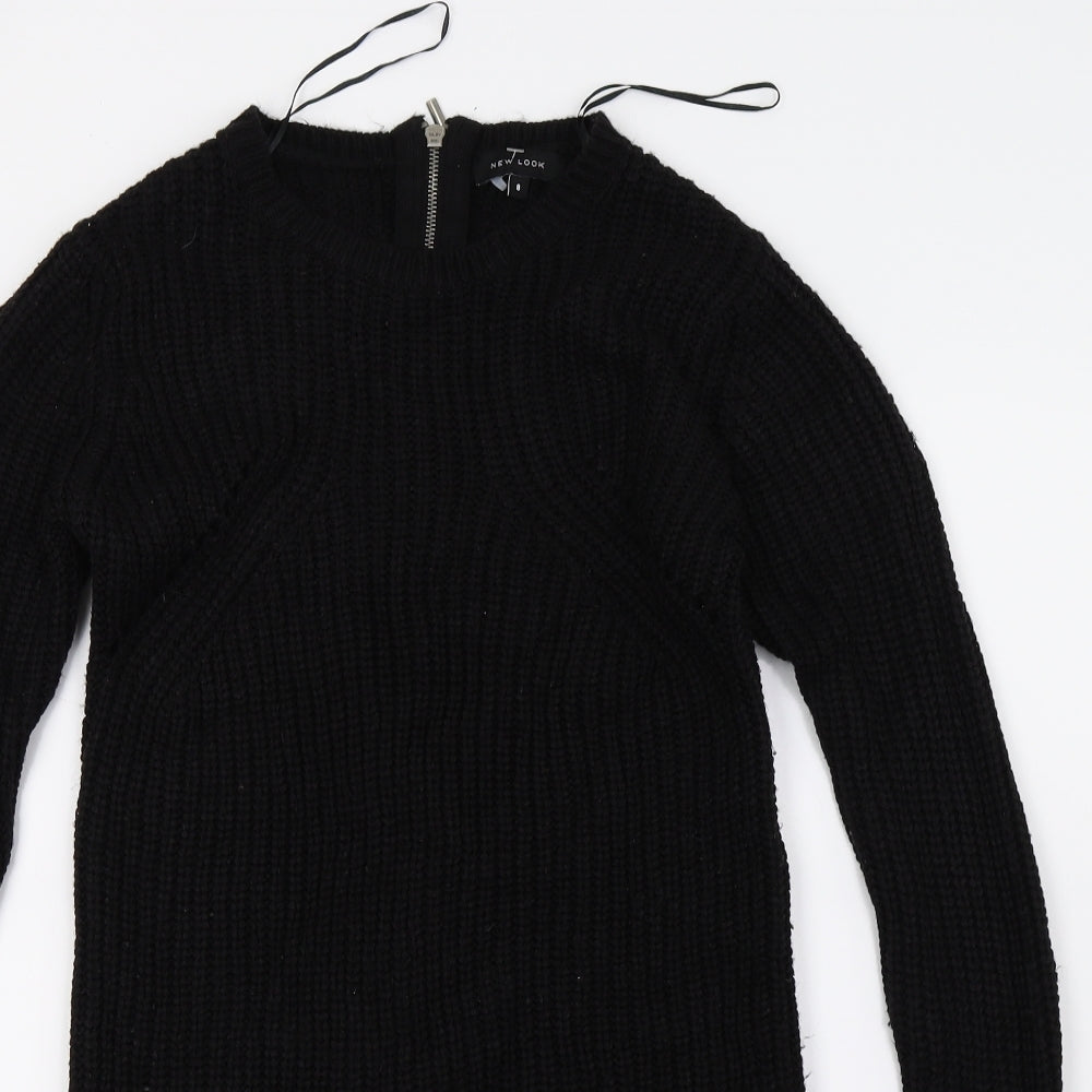 New Look Womens Black  Knit Pencil Dress  Size 8