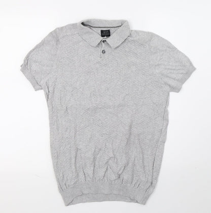 Additional front view of ACW 85 men’s grey polo, size S