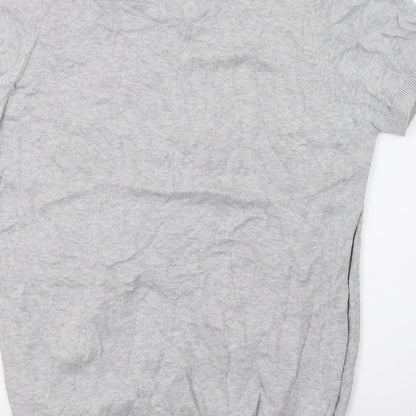 Brand and care label for ACW 85 men’s grey polo, size S