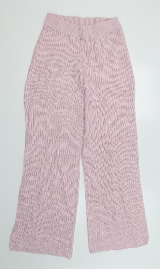 Boohoo Womens Pink  Knit Jogger Trousers Size S L29 in