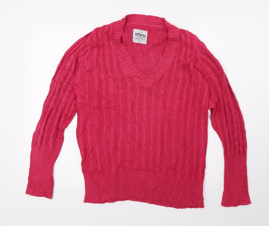 TIFFANY  Womens Pink  Knit Pullover Jumper Size L