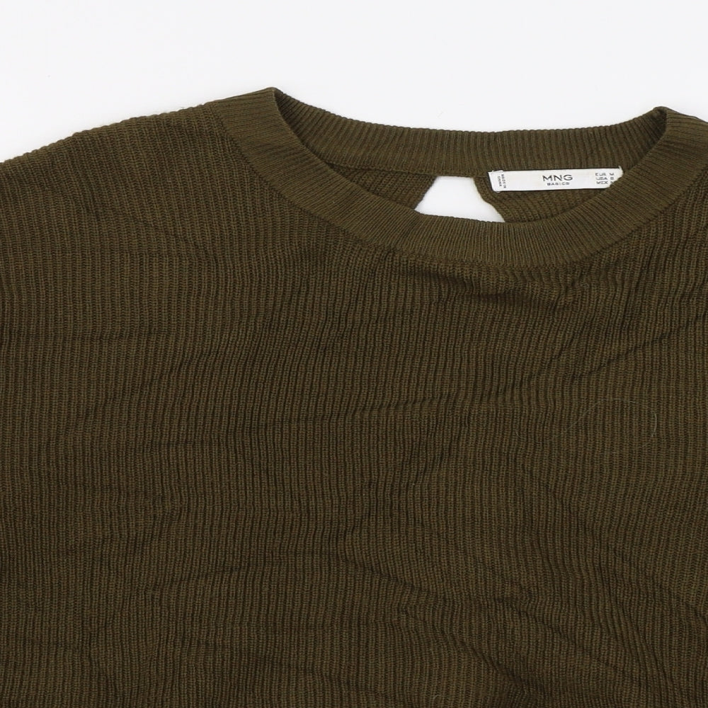MNG Womens Green  Knit Pullover Jumper Size 8