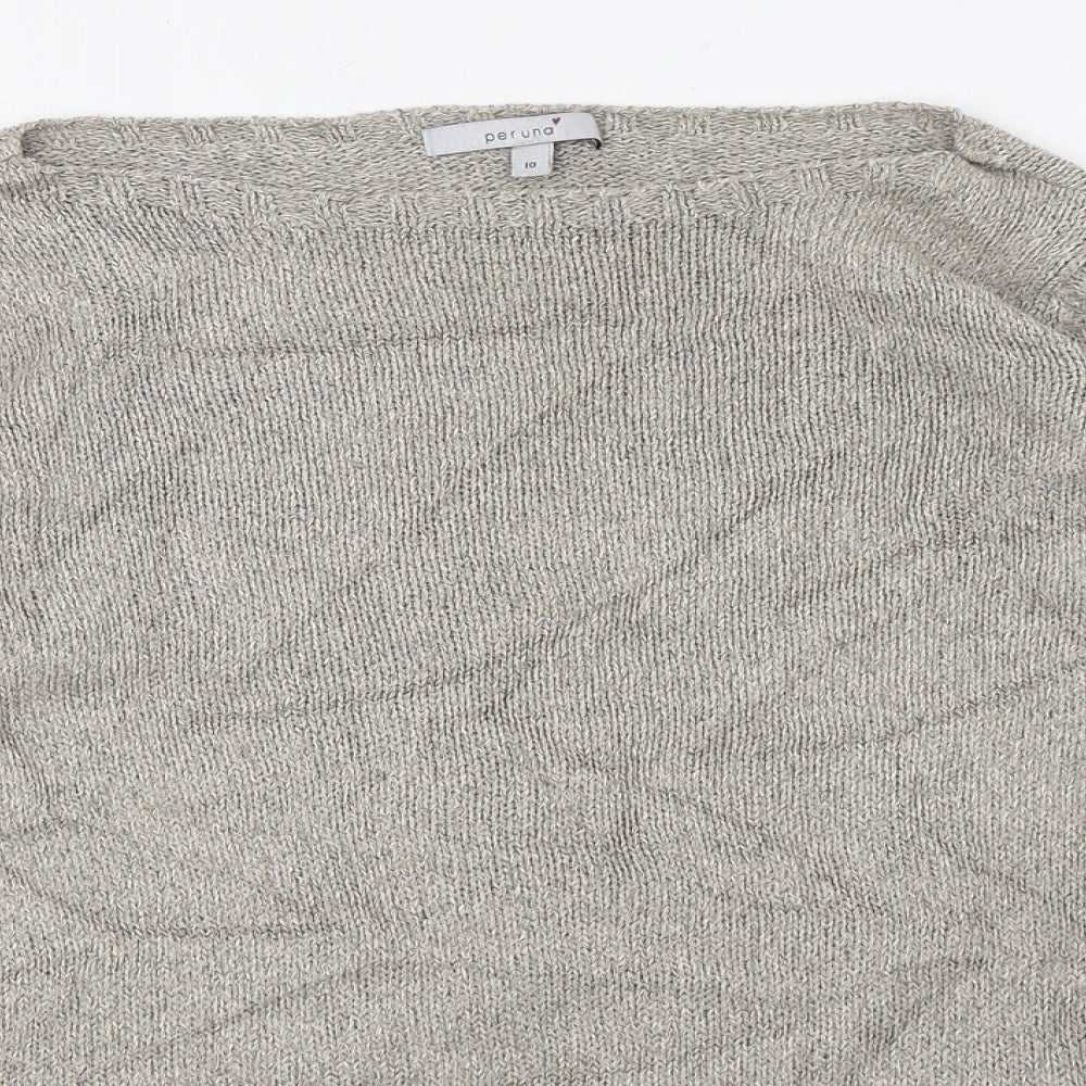 Per Una Womens Beige  Knit Pullover Jumper Size 10