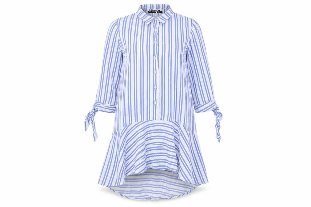 Zara Womens Blue Striped  Fit & Flare  Size 4