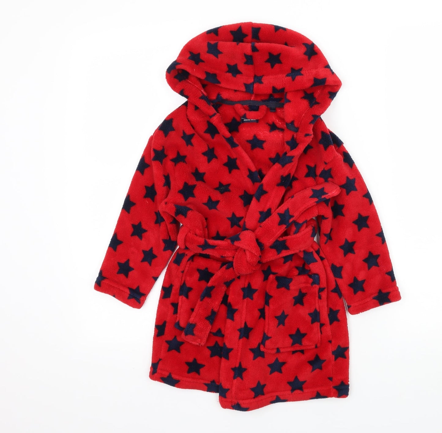 NEXT Boys Red Geometric Microfibre  Robe Size 3-4 Years  - Star