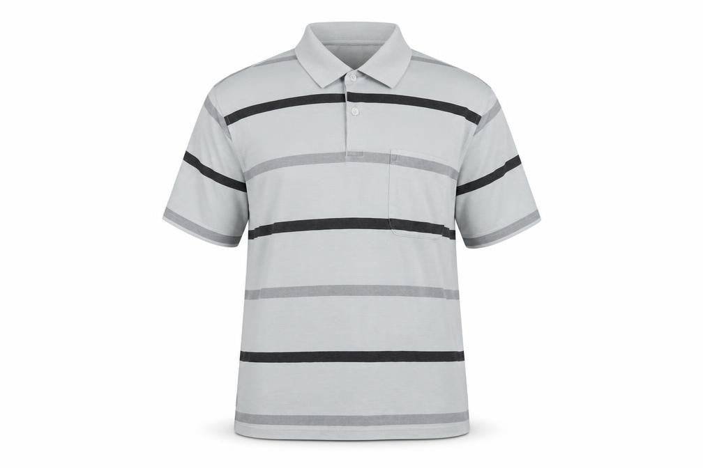 Charles Norton Mens Gold Striped Jersey  Polo Size L