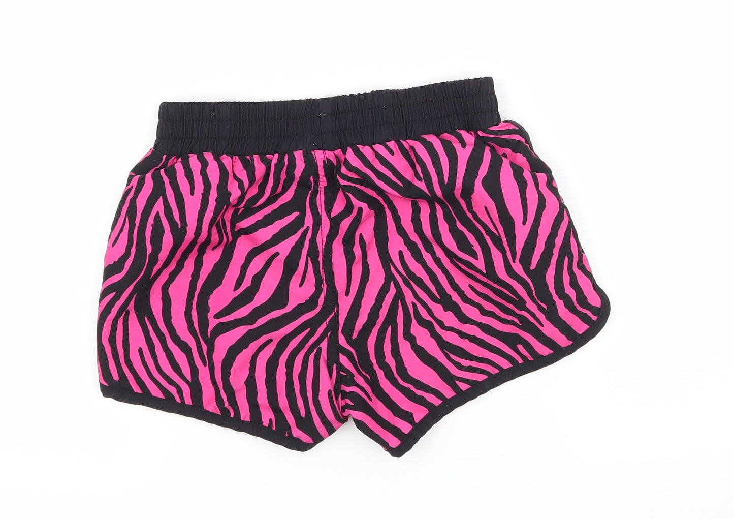 Miss evie Girls Black Animal Print  Sweat Shorts Size 7 Years