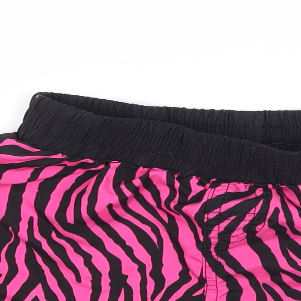 Miss evie Girls Black Animal Print  Sweat Shorts Size 7 Years