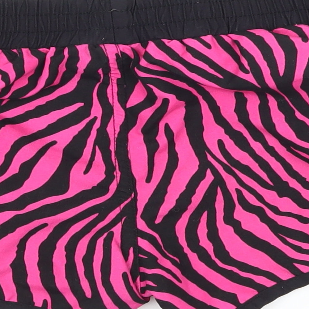 Miss evie Girls Black Animal Print  Sweat Shorts Size 7 Years