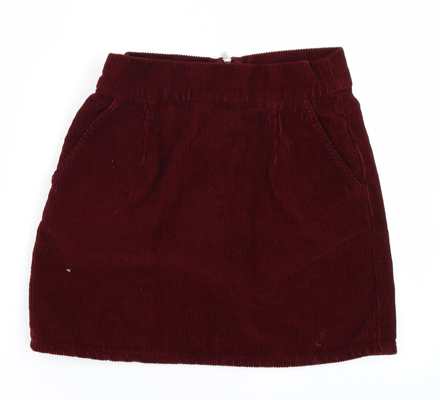 Topshop Womens Red  Corduroy A-Line Skirt Size 26 in