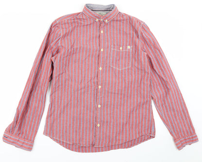 Preloved NEXT Mens Red Striped   Button-Up Size M - Front