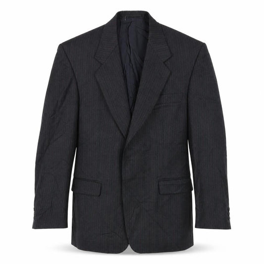Label Mens Grey Striped  Jacket Suit Jacket Size 44