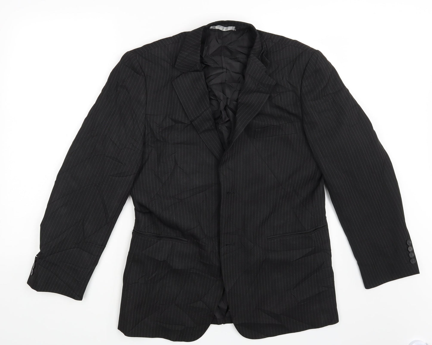 Taylor & Wright Mens Black Striped  Jacket Suit Jacket Size 38