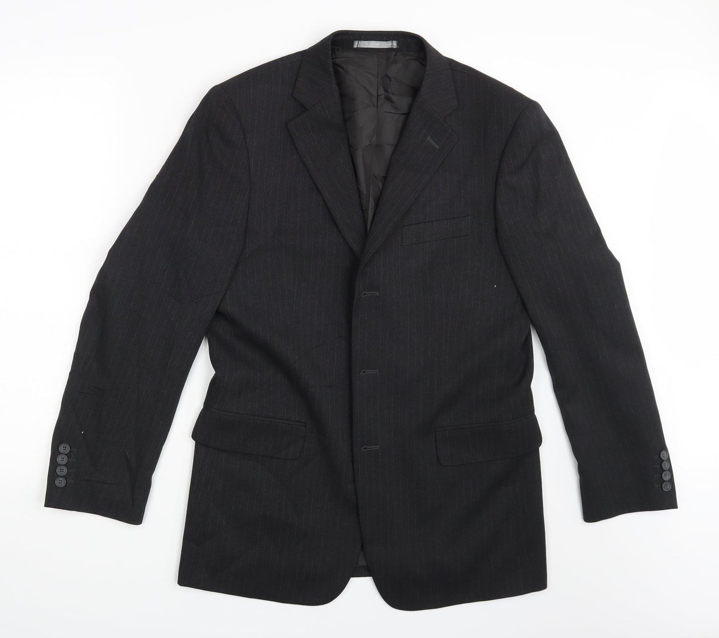 Taylor & Wright Mens Black Striped  Jacket Suit Jacket Size 38