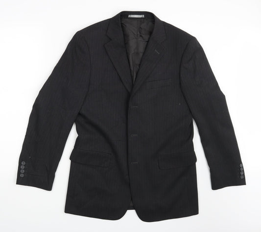 Taylor & Wright Mens Black Striped  Jacket Suit Jacket Size 38