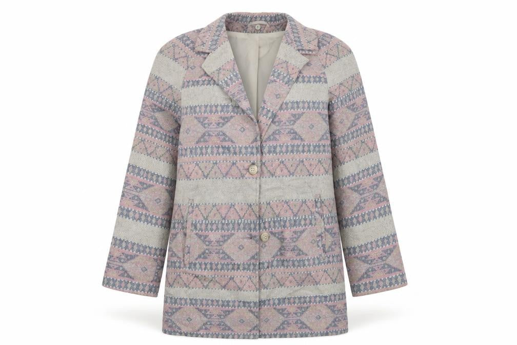 Miss Selfridge Womens Multicoloured Argyle/Diamond  Jacket Coat Size 12