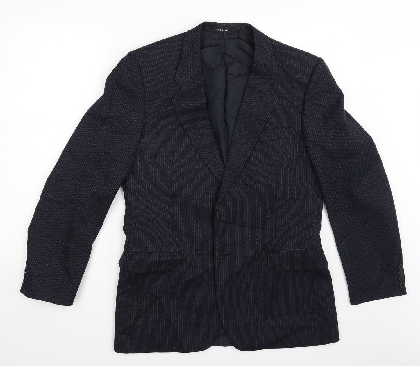St Michael Mens Blue Striped  Jacket Suit Jacket Size M