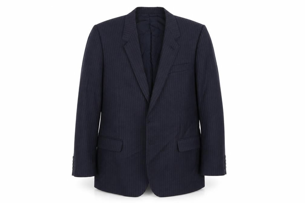 St Michael Mens Blue Striped  Jacket Suit Jacket Size M
