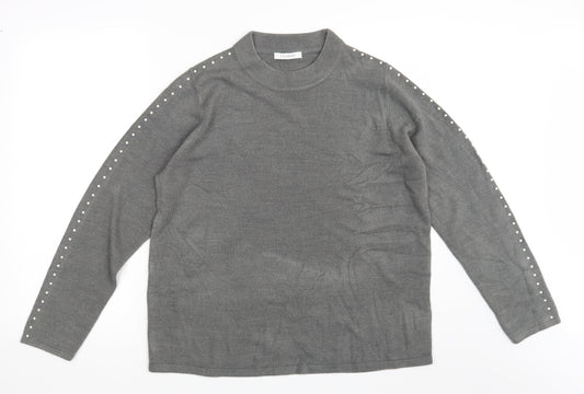 Classic Womens Grey   Pullover Sweatshirt Size 16