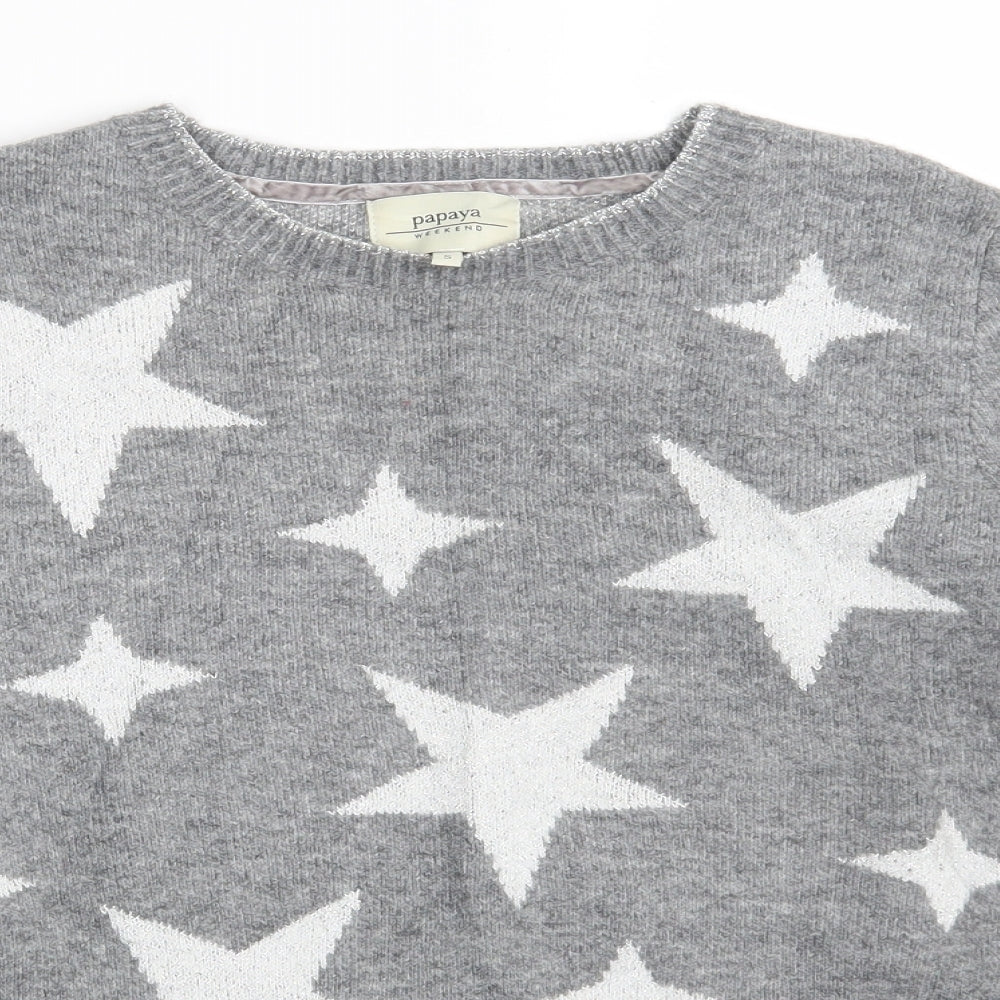 Papaya Womens Grey   Pullover Jumper Size S