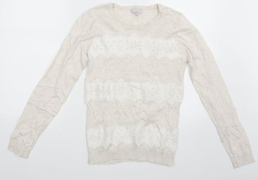 Red Herring Womens Ivory   Pullover Sweatshirt Size 8