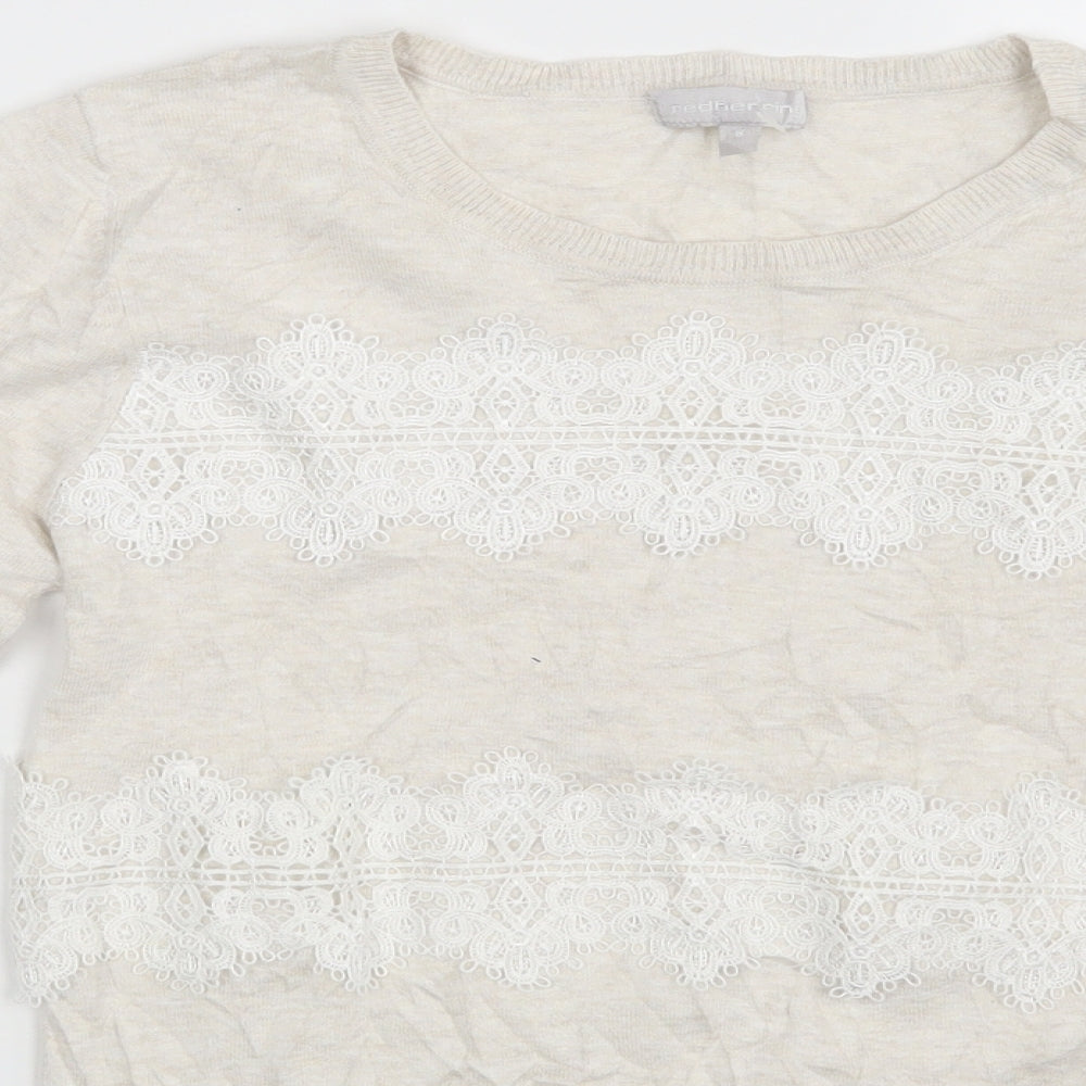 Red Herring Womens Ivory   Pullover Sweatshirt Size 8