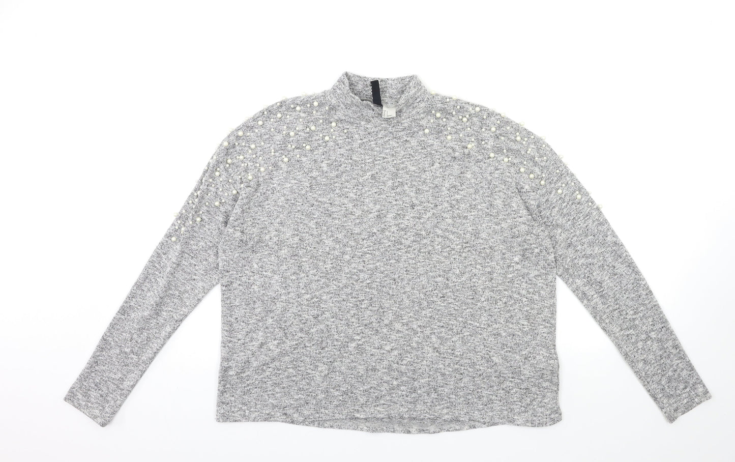 H&M Womens Grey  Knit Pullover Jumper Size S