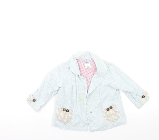 Henry Girls Blue Floral  Jacket  Size 3 Years