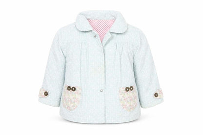 Front view of Henry girls’ blue floral jacket, size 3, years