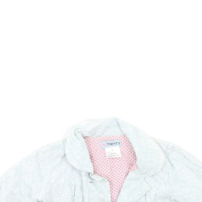 Close-up detail of Henry girls’ blue floral jacket, size 3, years