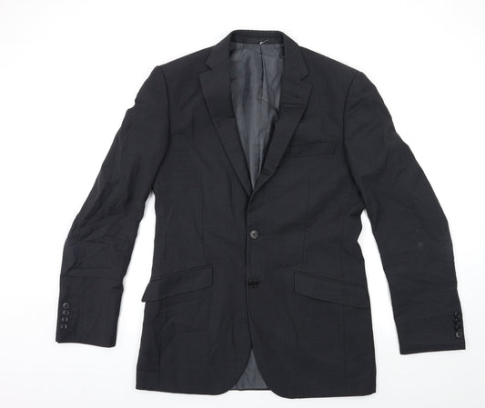 Marks and Spencer Mens Black Striped  Jacket Suit Jacket Size 38