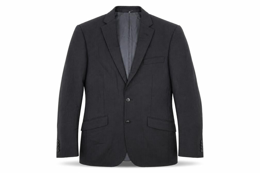 Marks & Spencer Mens Black Striped  Jacket Suit Jacket Size 38