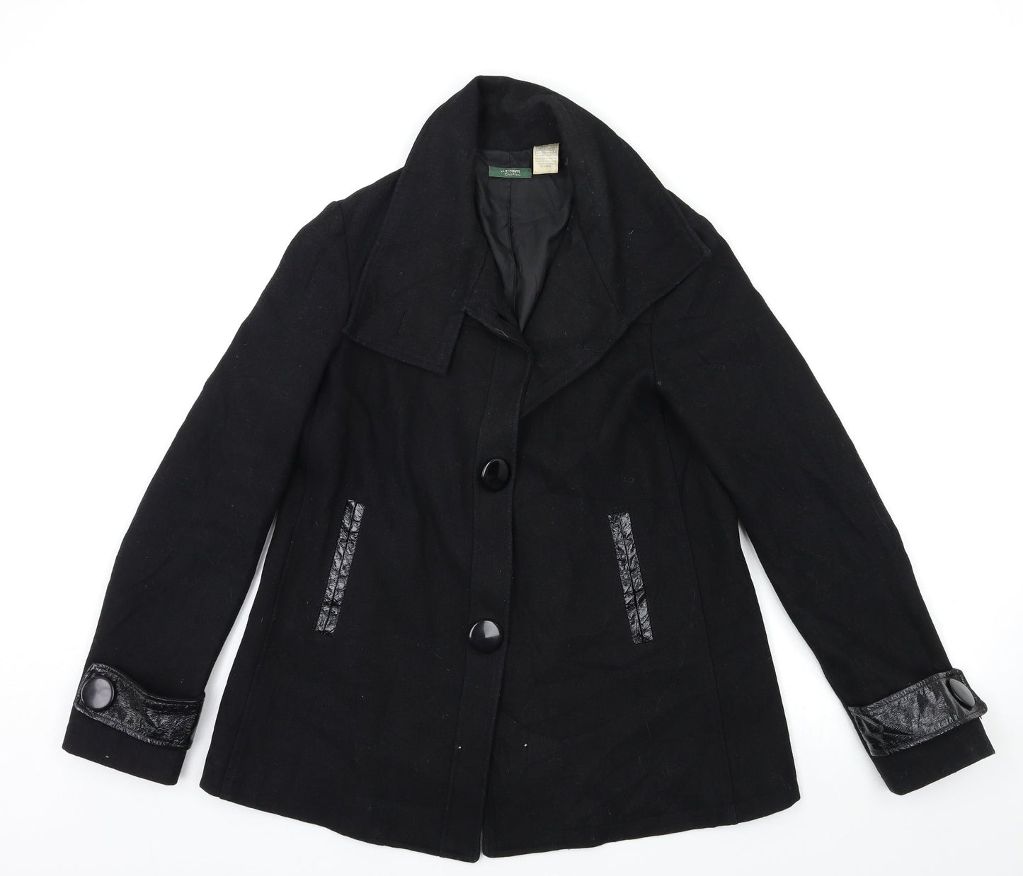 La Redoute Womens Black   Overcoat Coat Size 6