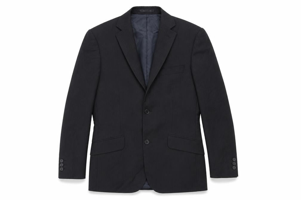 Tom English Mens Black Striped  Jacket Suit Jacket Size 36
