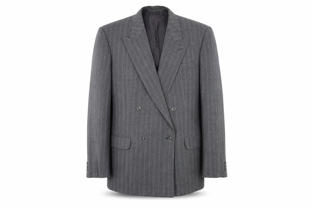 st Michael Mens Grey Striped  Jacket Suit Jacket Size 42